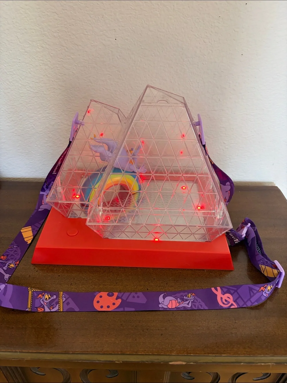 Epcot 2024 Festival of Arts Figment Rainbow Light Up Popcorn Bucket *Damaged*